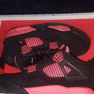 Jordan Black and Pink Athletic Shoes